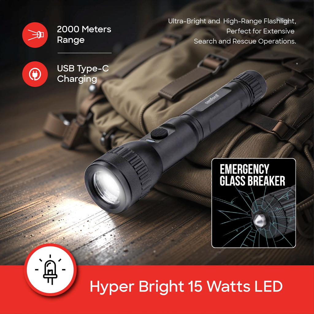 Shop Sanford Rechargeable LED Search Light 2000M Range 1200 Lumens