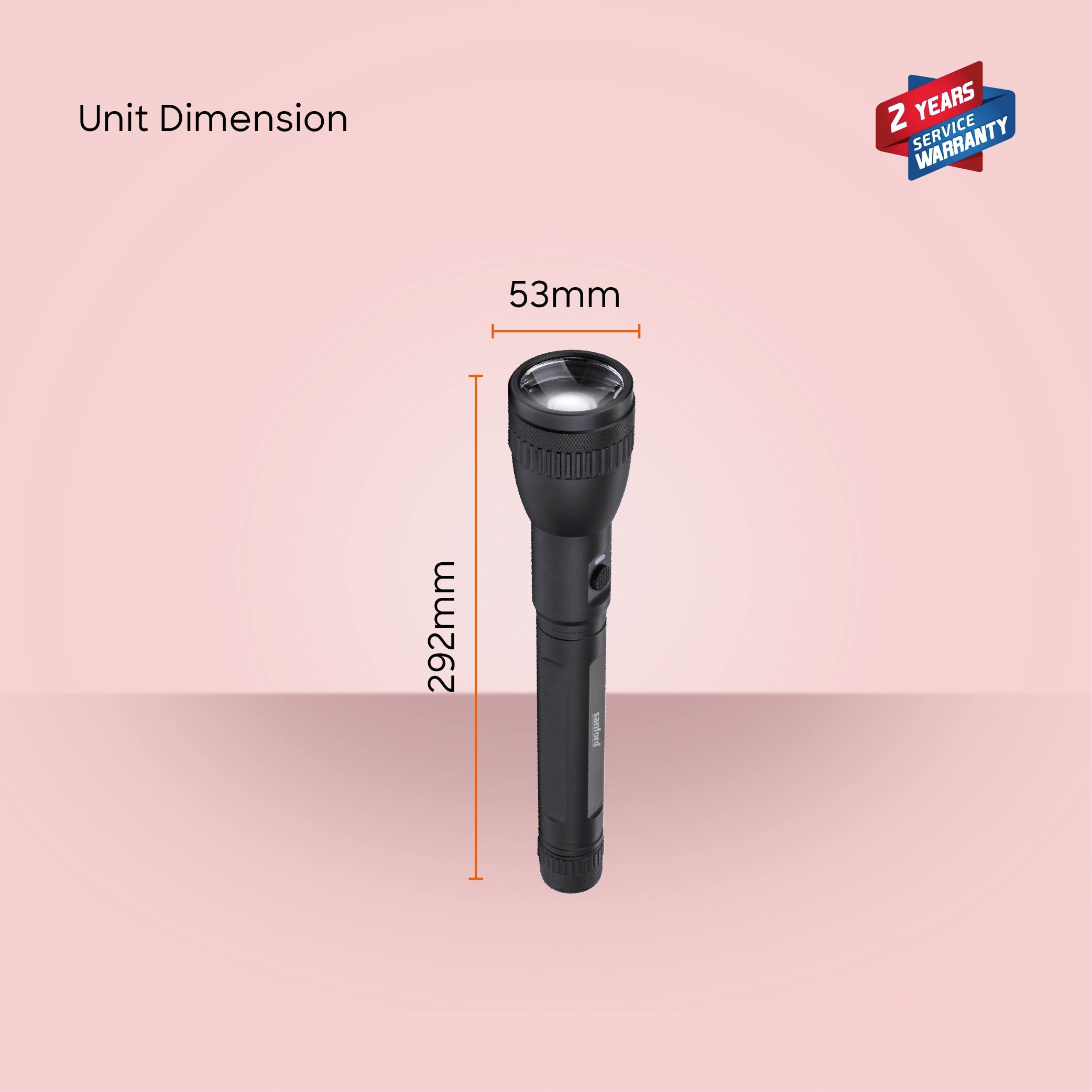 glass breaker series led flashlight 2200m range 20W 8 hour runtime sanford 6