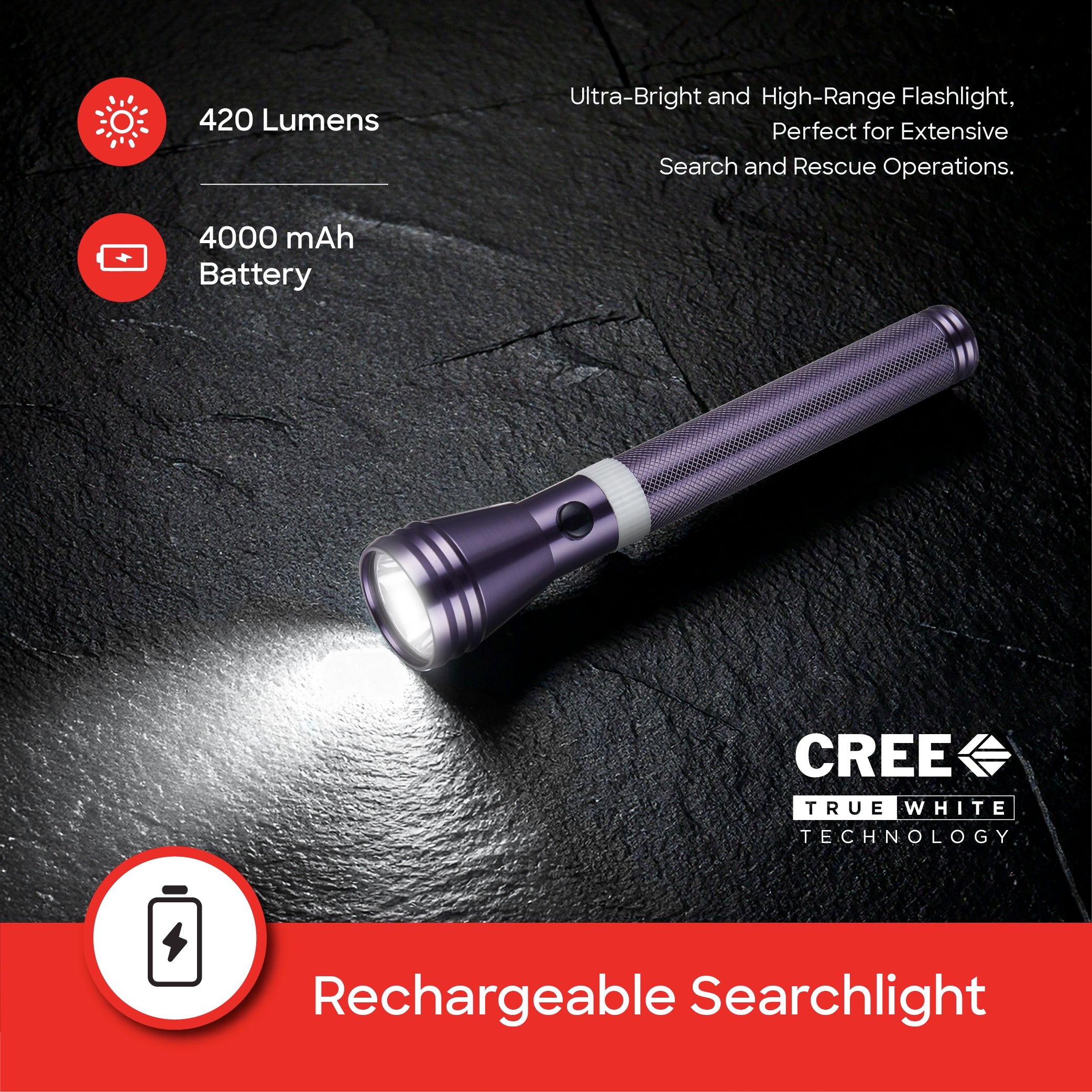 Sanford Soldier Battalion 5W LED Flashlight with 1800M Range 3Hour Runtime | SF4668SL - buysanford