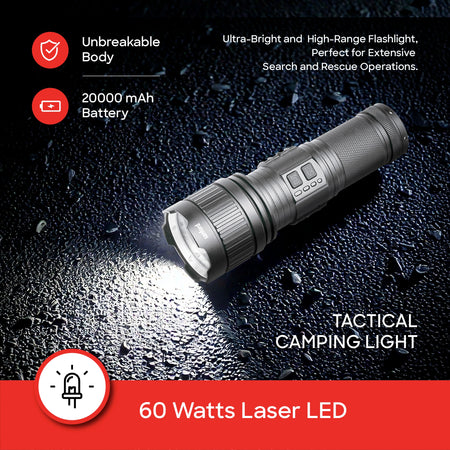 radiant series 60W searchlight 2600m range usb charging sanford 3