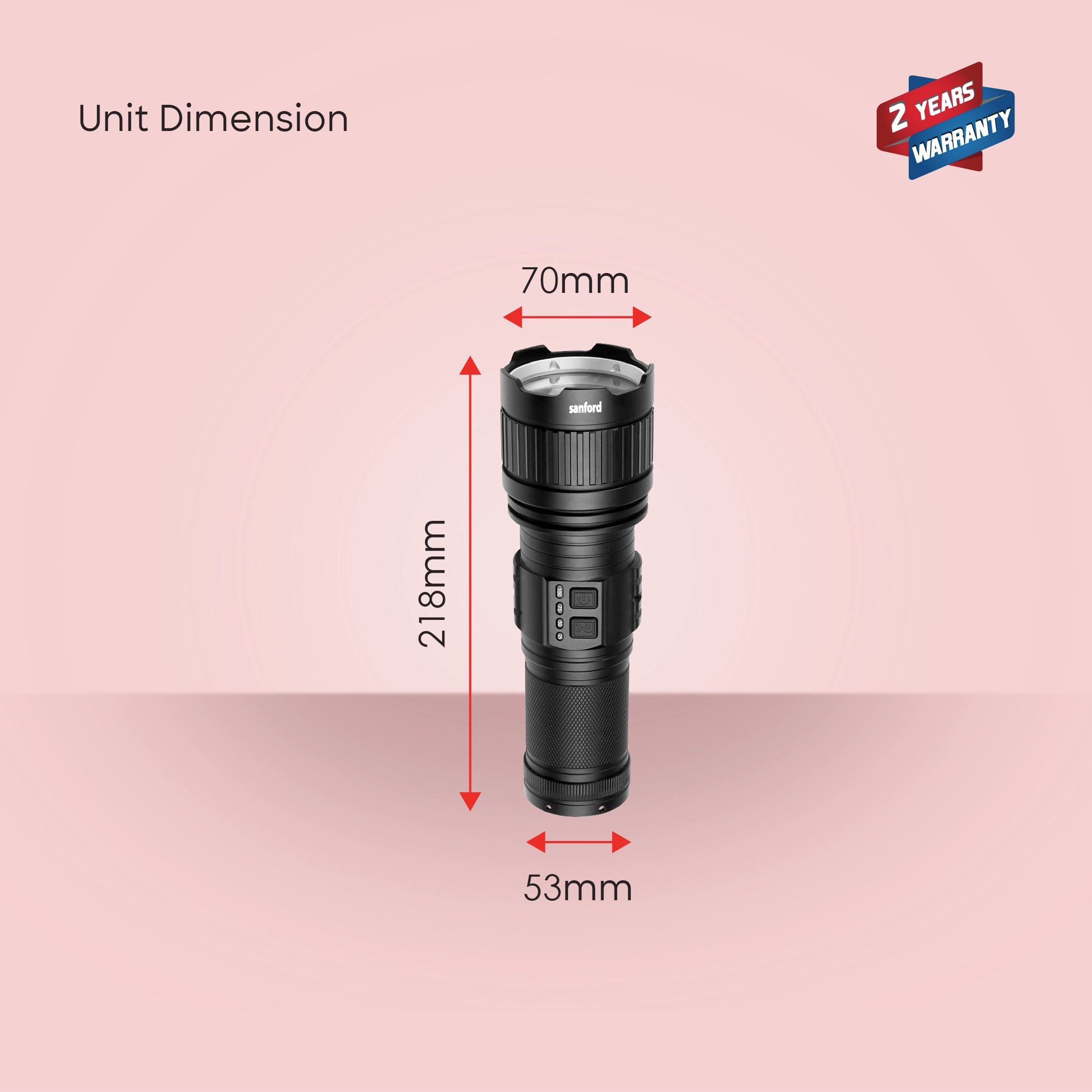 radiant series 60W searchlight 2600m range usb charging sanford 6