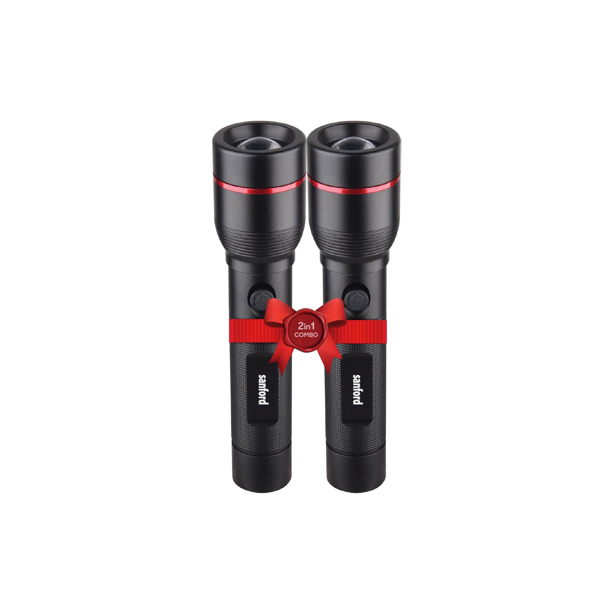LED flashlight 2 pack rechargeable zoom torch combo sanford 1