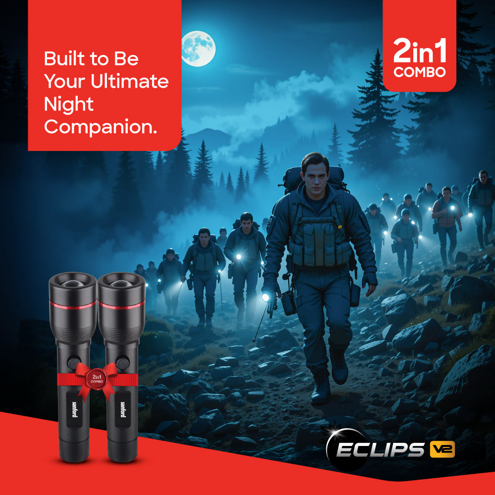 Sanford ELIPSE V2 Series Rechargeable ZOOM LED FLASH LIGHT 2 PCS COMBO PACK | SF4680SLC - buysanford