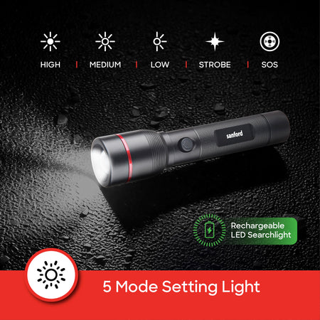 LED flashlight 2 pack rechargeable zoom torch combo sanford 5