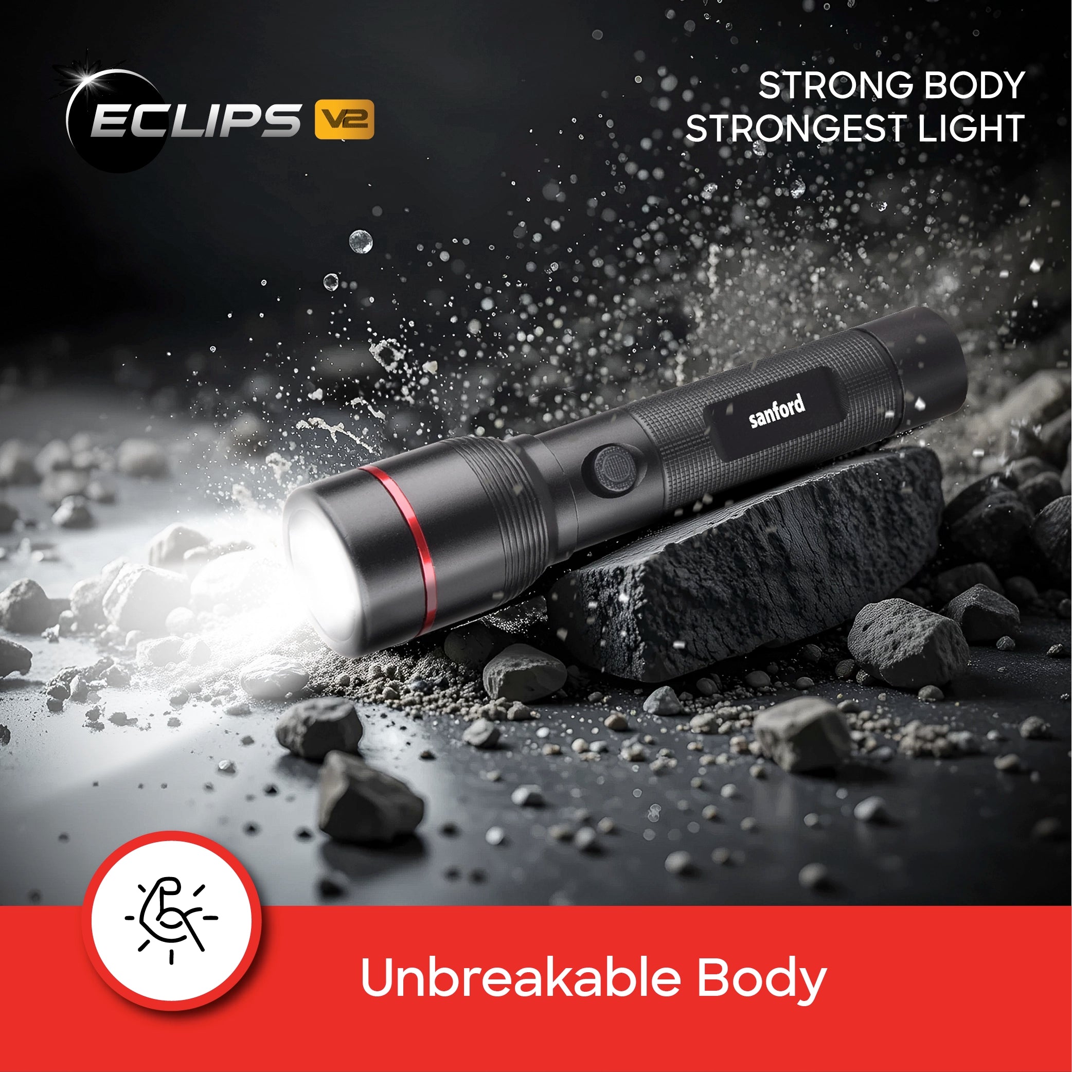 LED flashlight 2 pack rechargeable zoom torch combo sanford 7