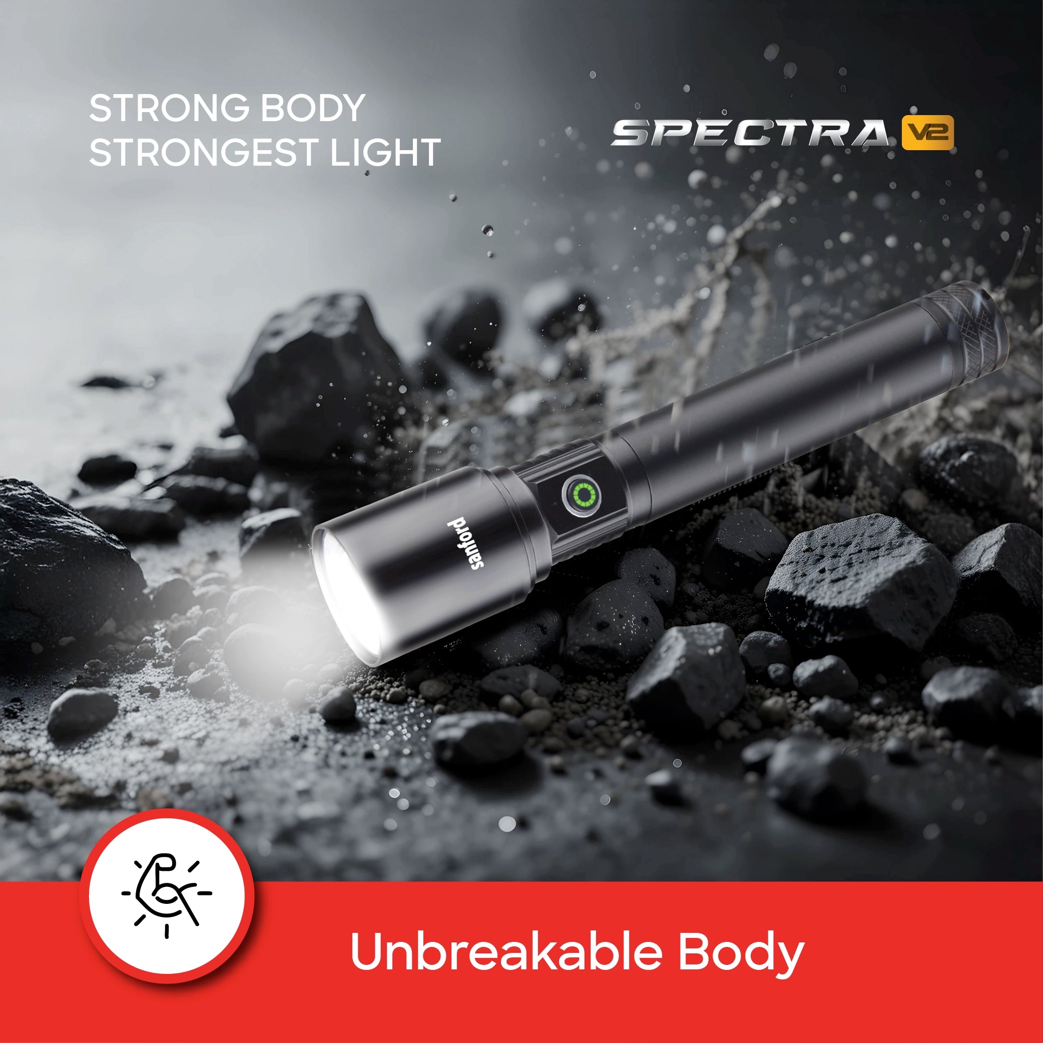 Sanford SF4678SL Spectra V2 LED Searchlight – unbreakable body feature callout