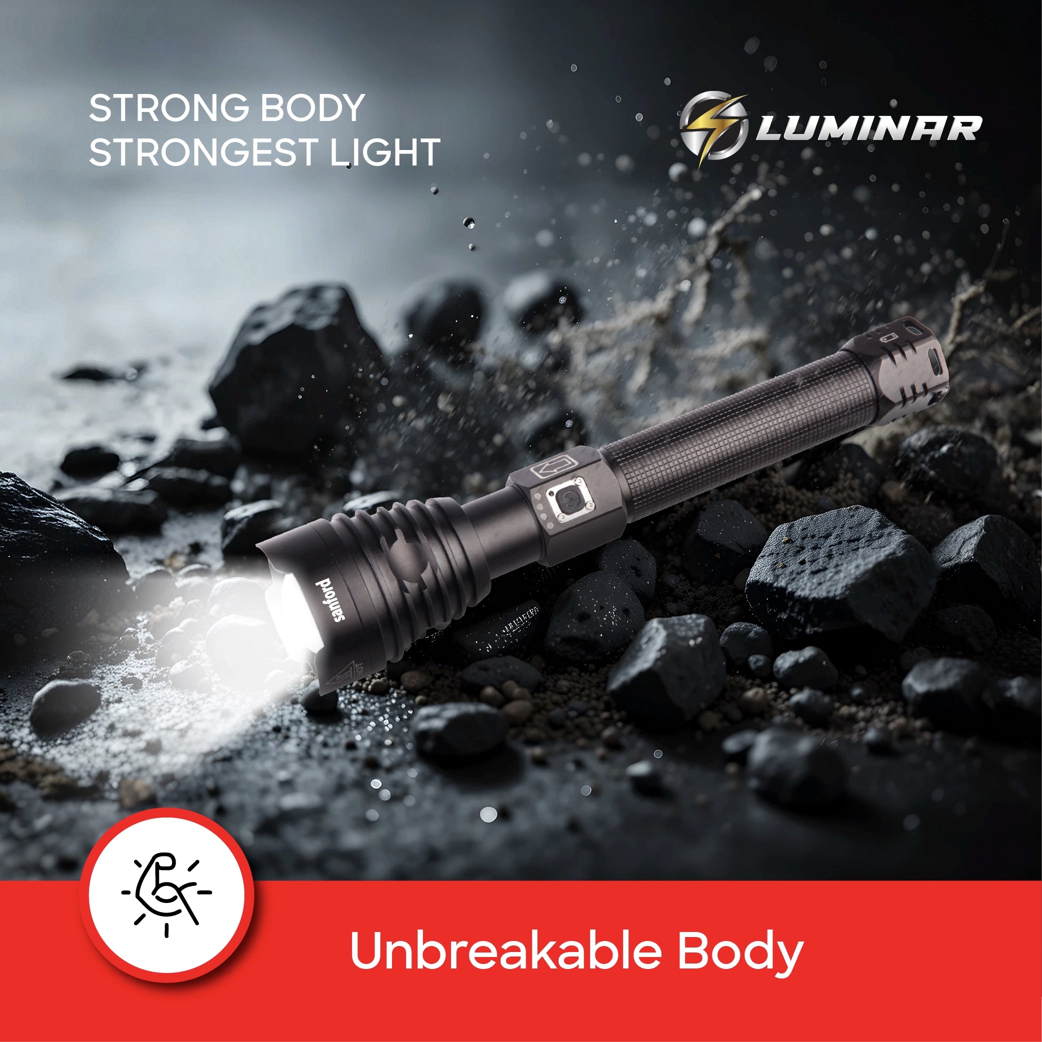 luminar series 20W flashlight 2800m range 4 hour runtime sanford 7