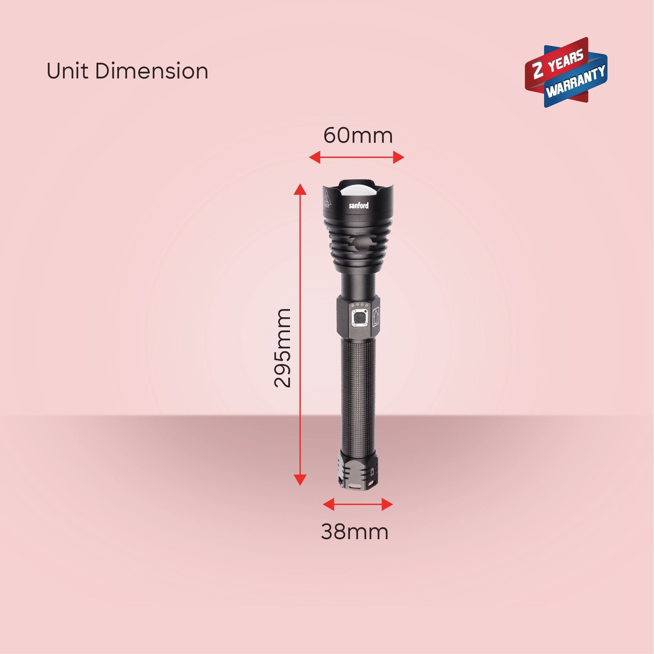 luminar series 20W flashlight 2800m range 4 hour runtime sanford 8