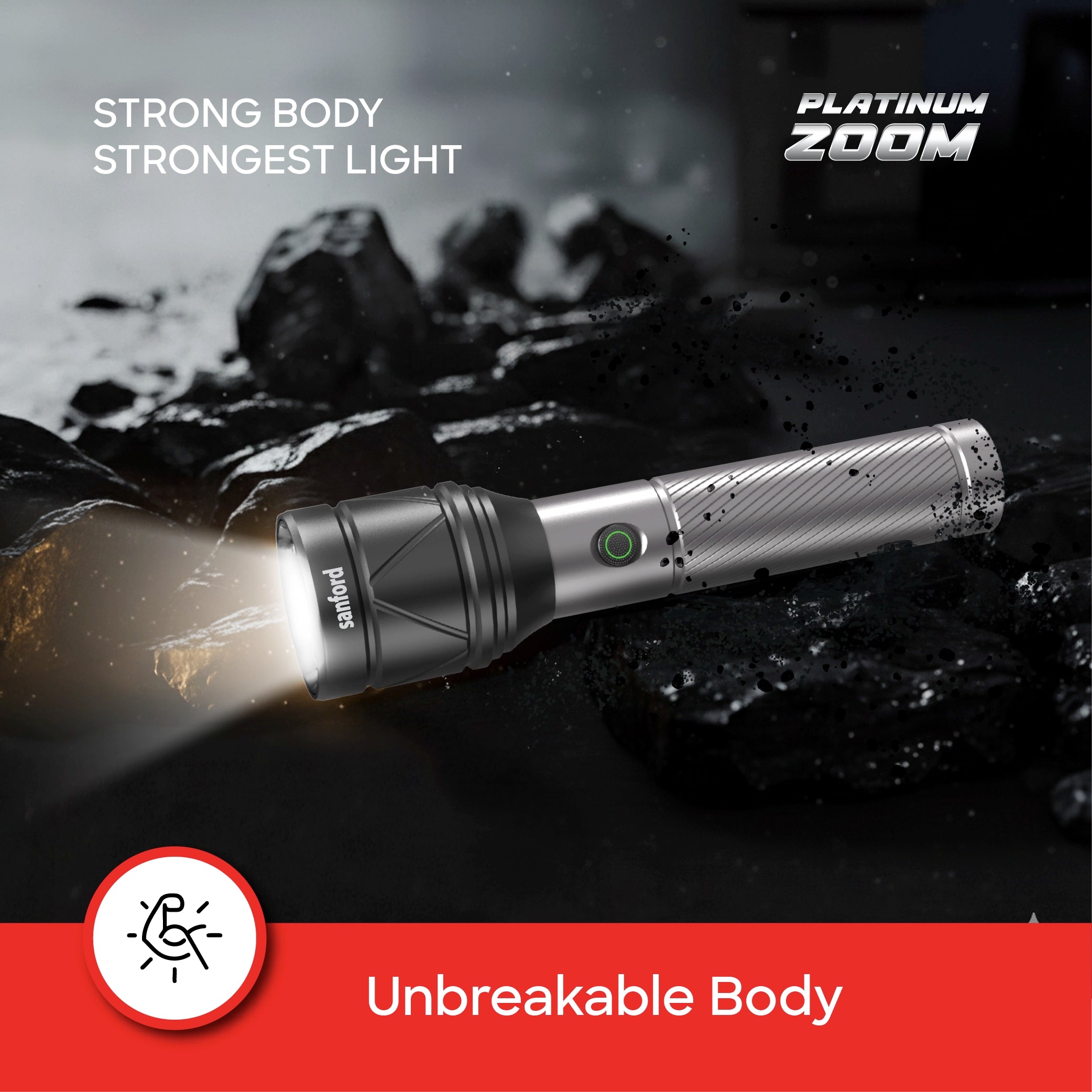 rechargeable flashlight torch zoom 4 mode laser led 40W 3000 lumens sanford 7
