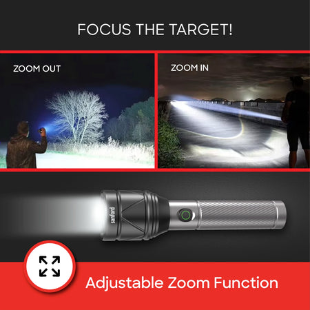 Sanford Rechargeable Flashlight Torch Zoom 4-Mode Laser LED 50W 4000 Lumens Range - SF4684SL - buysanford