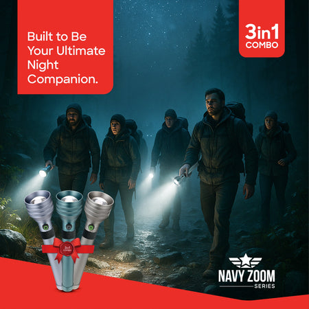 rechargeable led flashlight 3 piece combo portable torch set sanford 2