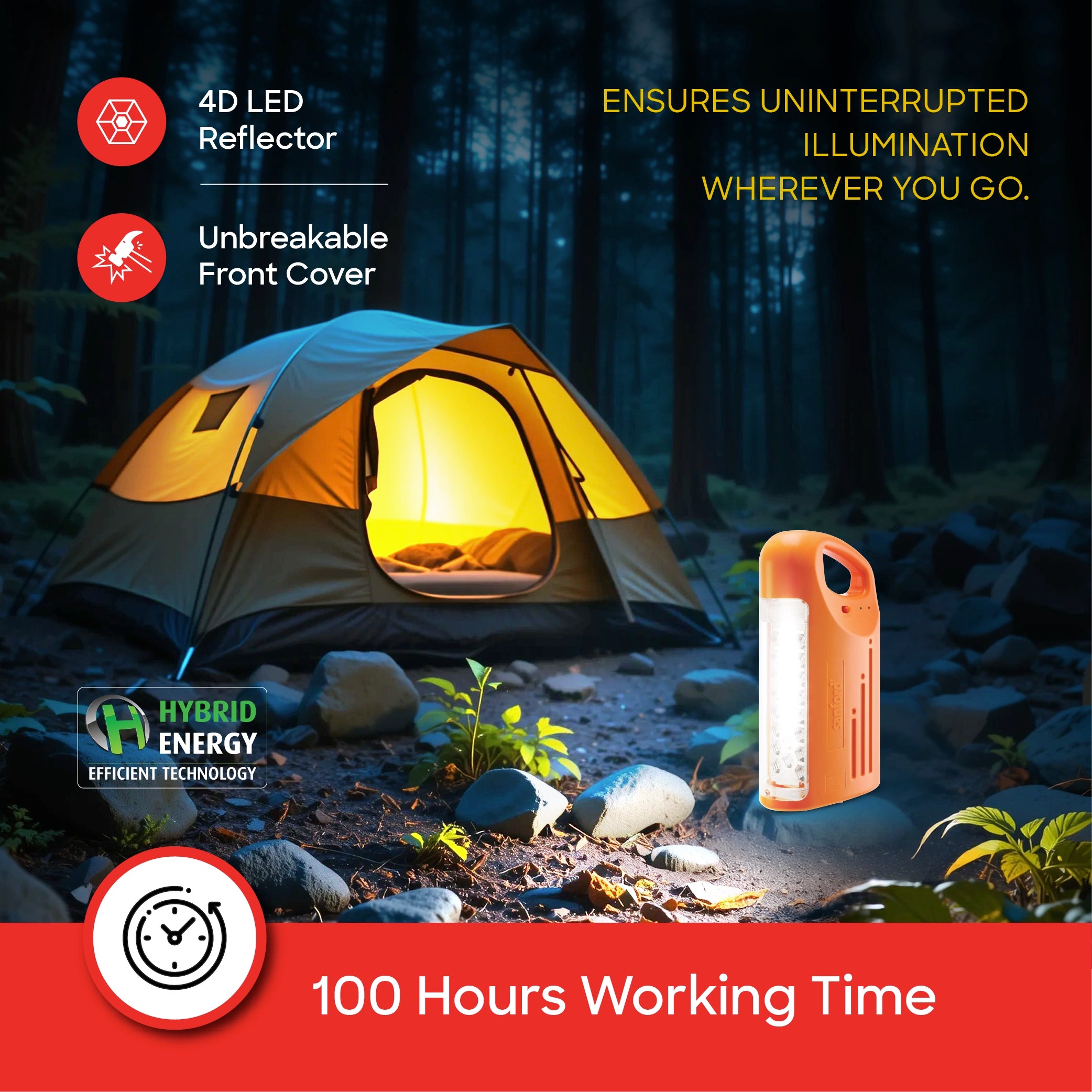 5W led lantern 24 leds 95 hour runtime rechargeable sanford 4