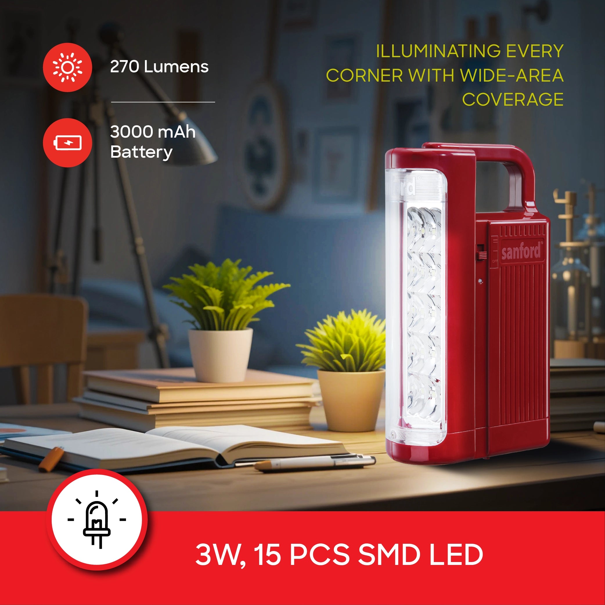 3W led lantern 15 leds 60 hour runtime sanford 3