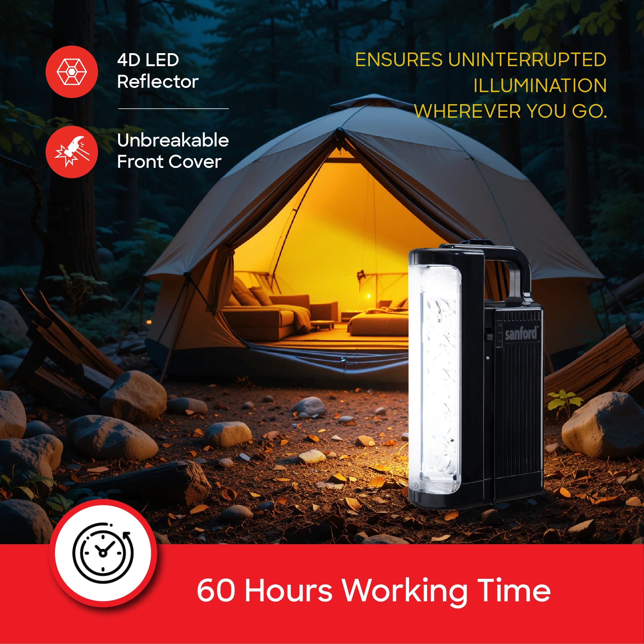 3W led lantern 15 leds 60 hour runtime sanford 4