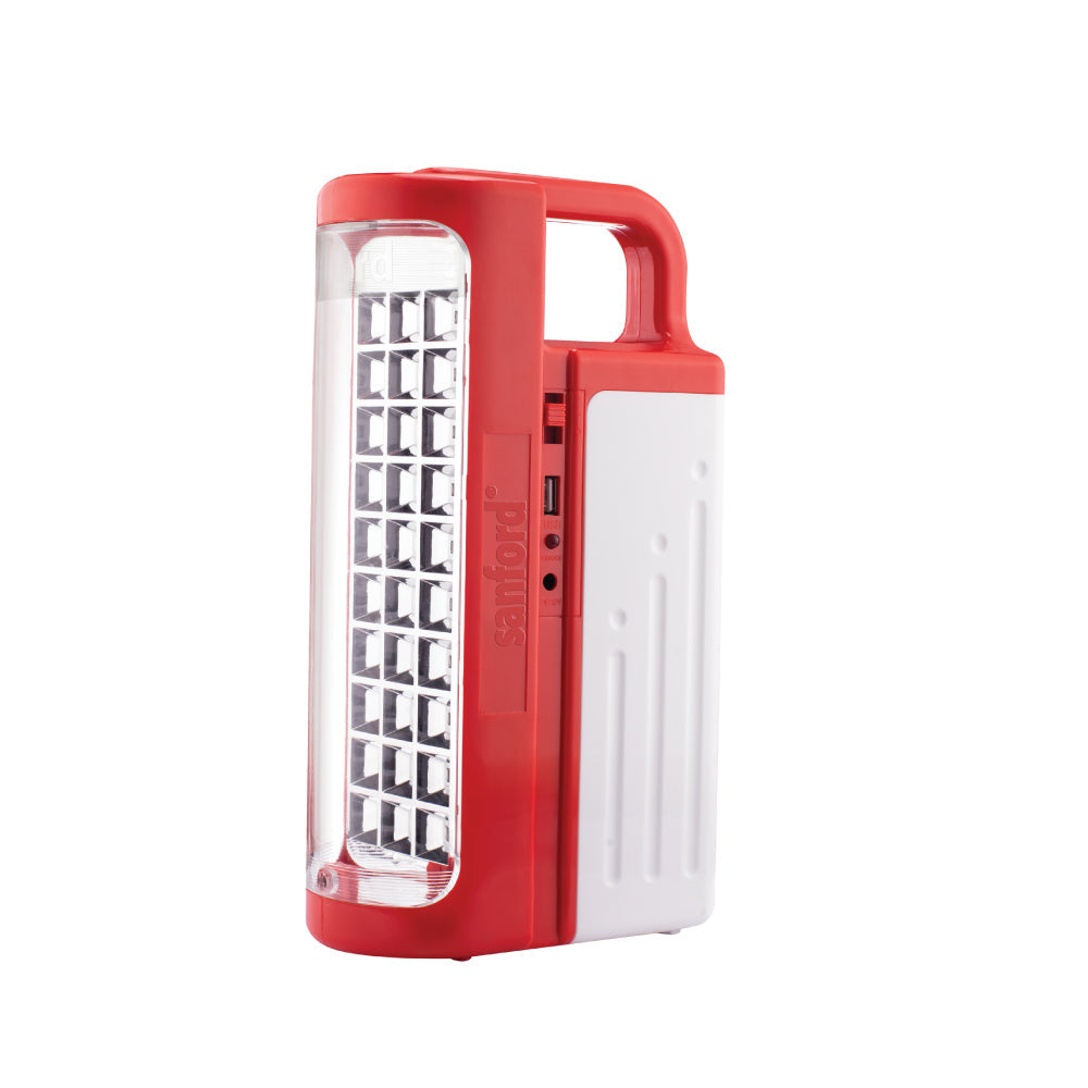 Sanford rechargeable LED emergency lantern with bright illumination in black silver