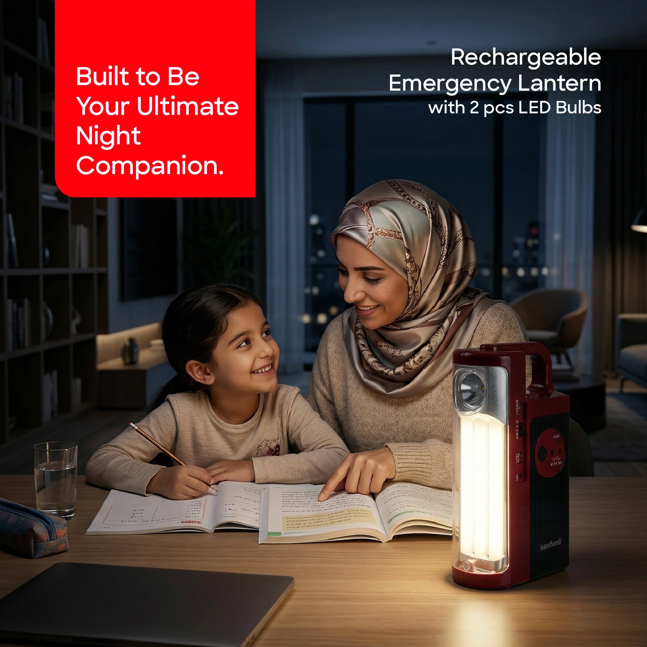 rechargeable led emergency lantern with 2 pcs led bulb sanford 2