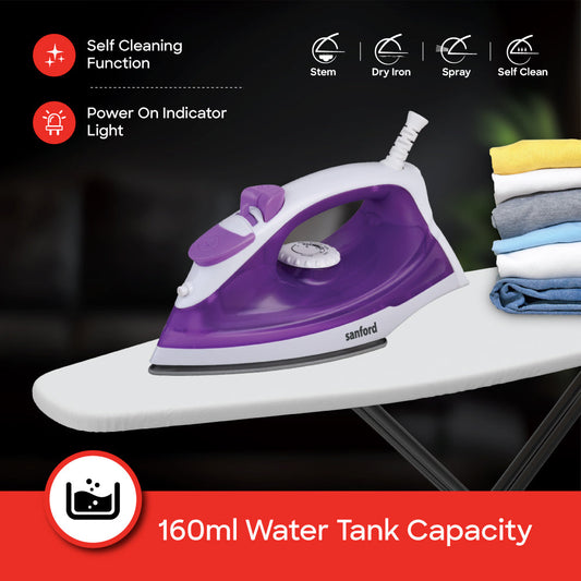Sanford 2200 Watts Power Ceramic Coated Steam Iron with Self-Cleaning | SF48SI - buysanford