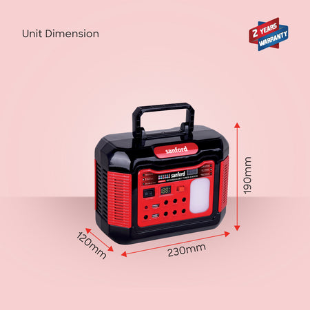 Sanford 11000mAh Rechargeable Solar Power Station with 6 LED Bulbs and USB Charging Port | SF4996PS - buysanford