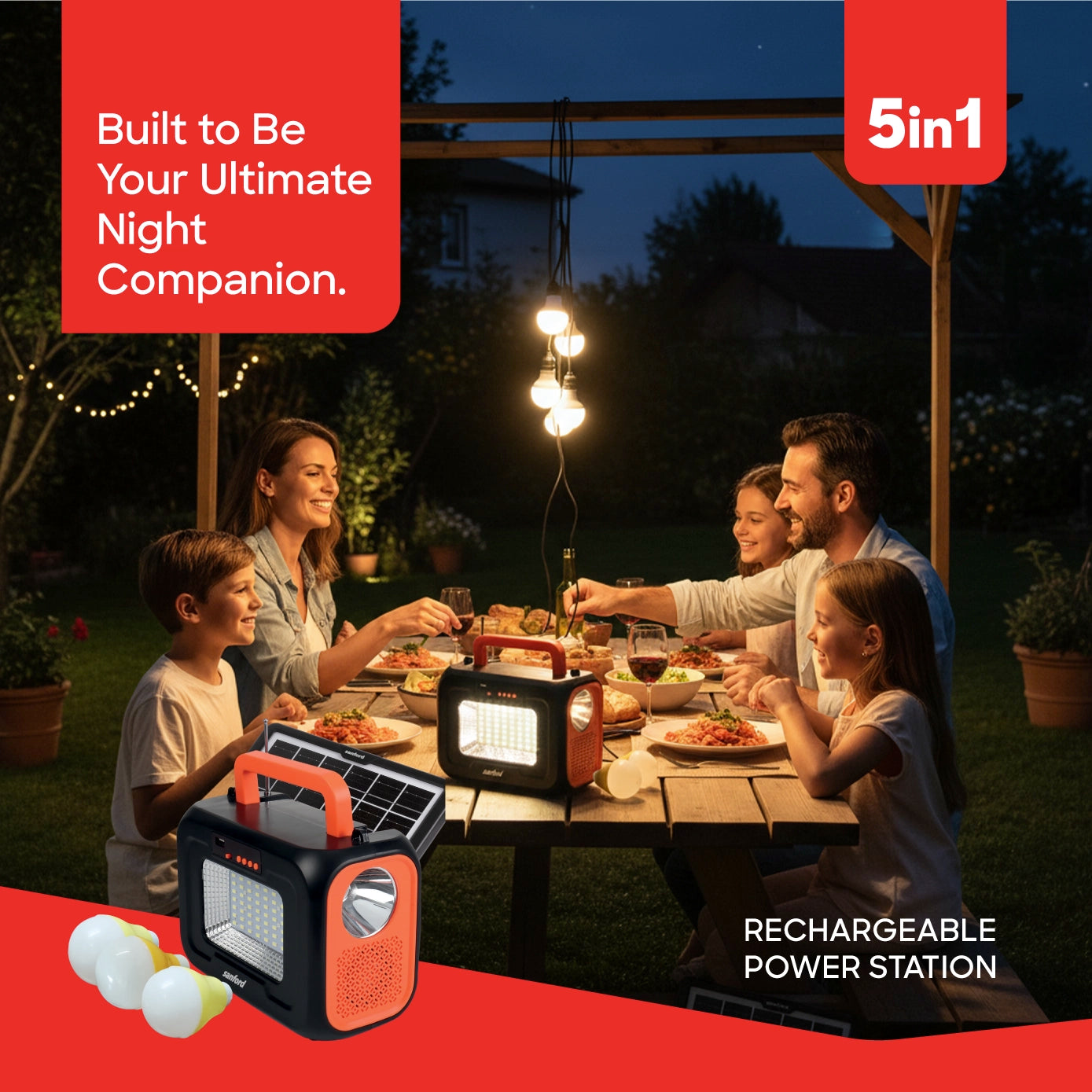 rechargeable power station 5 in 1 bluetooth fm radio portable backup sanford 2