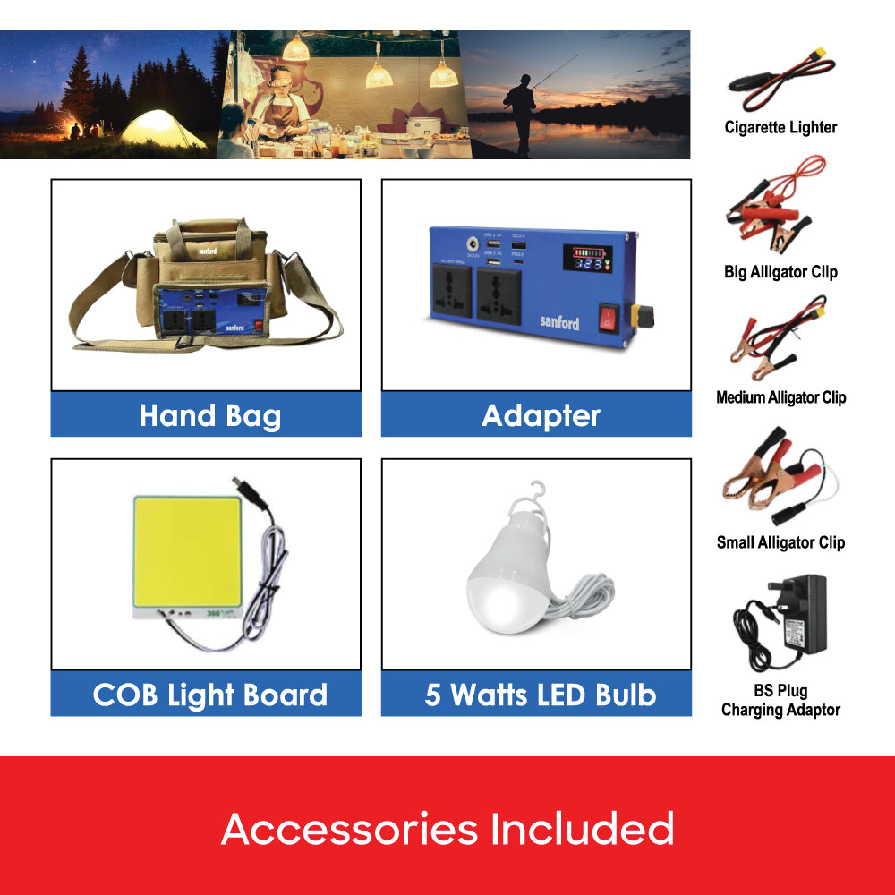 Sanford 20000mAh Rechargeable Power Station with Light and USB Charging Port | SF4998PS - buysanford