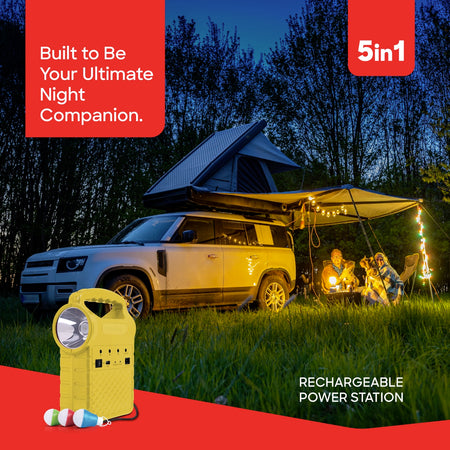 Sanford 5-in-1 Rechargeable Power Station with Solar Panel & USB Charging - SF5000PS - buysanford