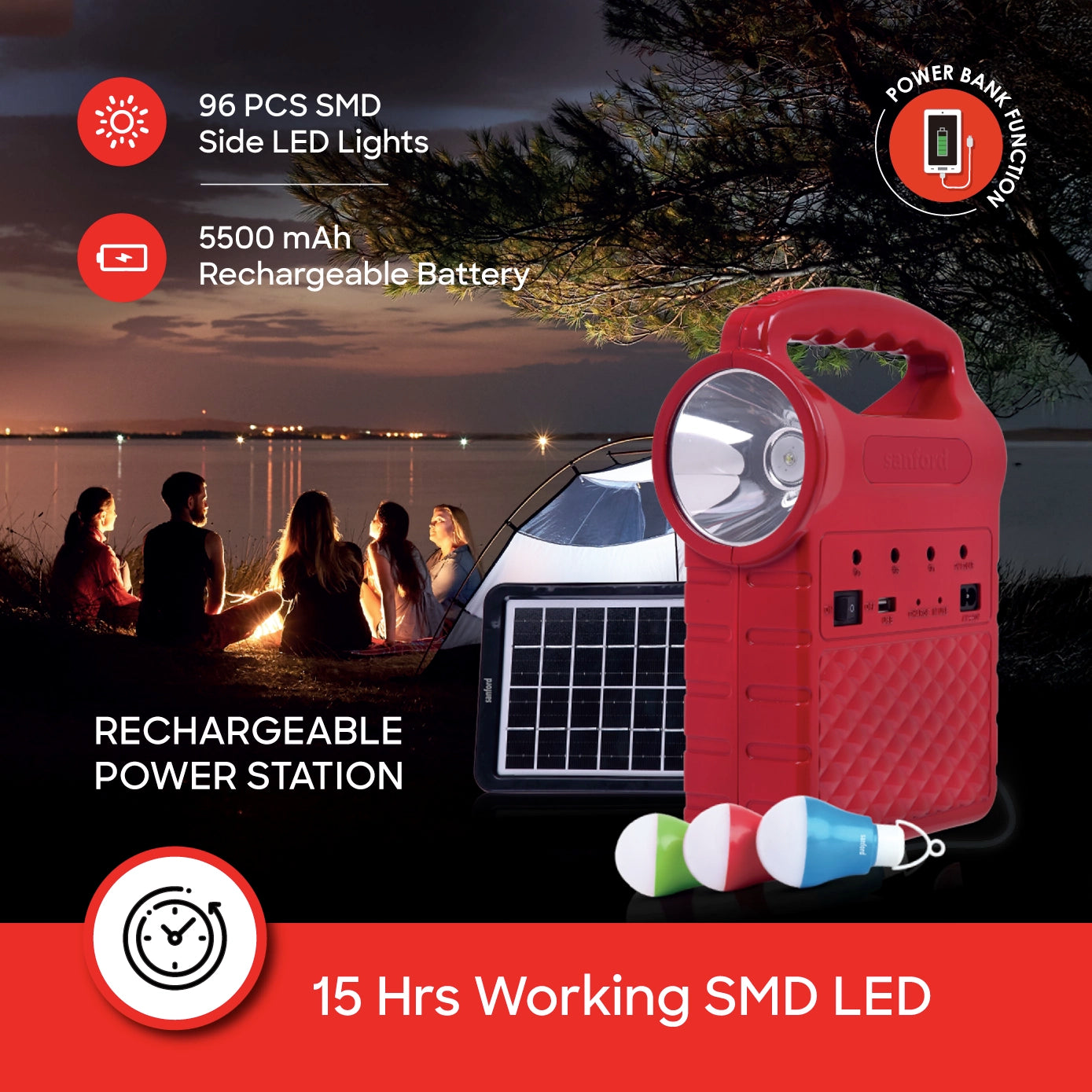 rechargeable power station 5 in 1 solar panel usb sanford 3