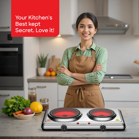 2100W dual infrared cooker 5 temperature settings sanford 2