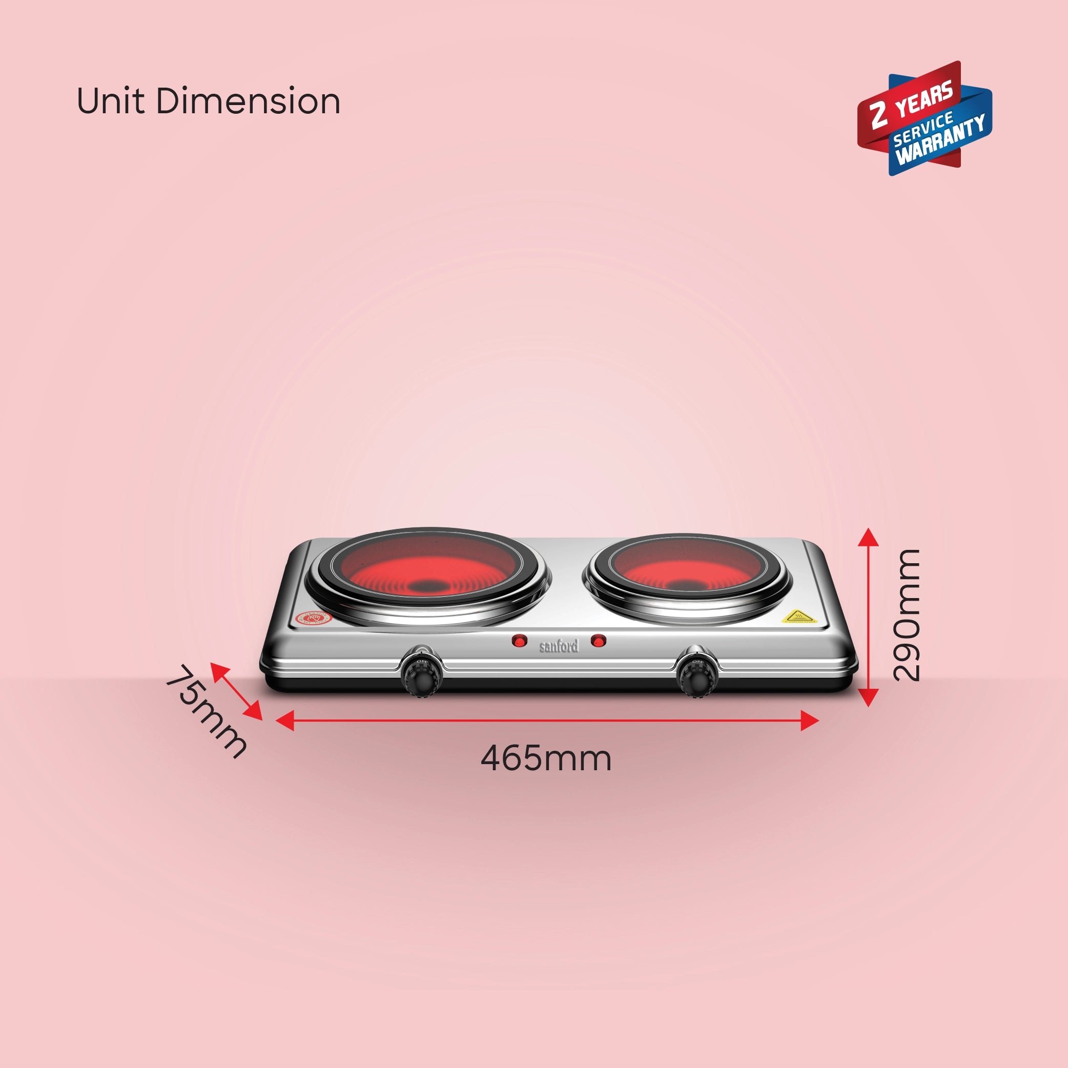 2100W dual infrared cooker 5 temperature settings sanford 6