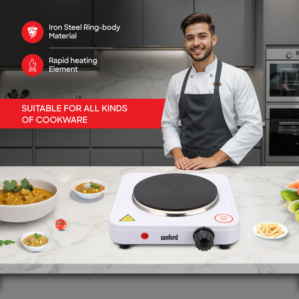 Sanford Single Electric Hot Plate 1500W with 5 Temperature Controls| SF5011HPT - buysanford