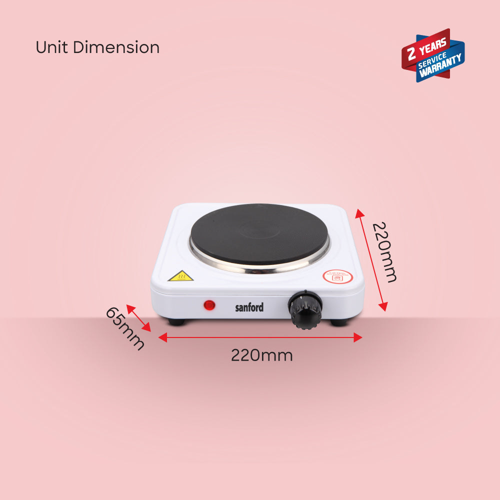 Sanford Single Electric Hot Plate 1500W with 5 Temperature Controls| SF5011HPT - buysanford