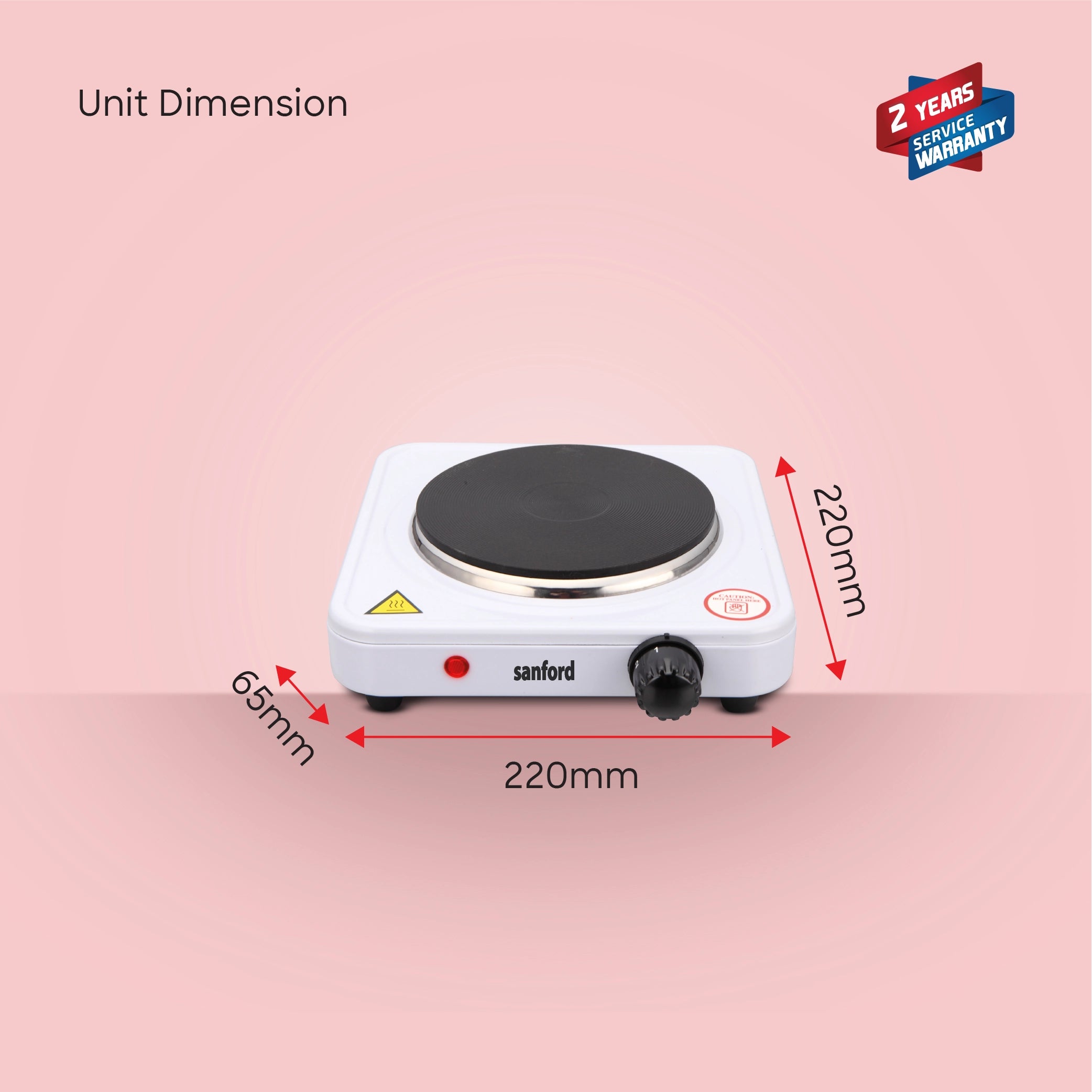 Sanford Single Electric Hot Plate 1500W with 5 Temperature Controls| SF5011HPT - buysanford