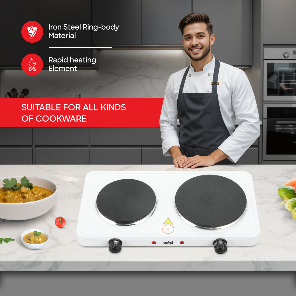 Sanford Double Electric Hot Plate 2500W with 5 Temperature Controls | SF5012HPT - buysanford
