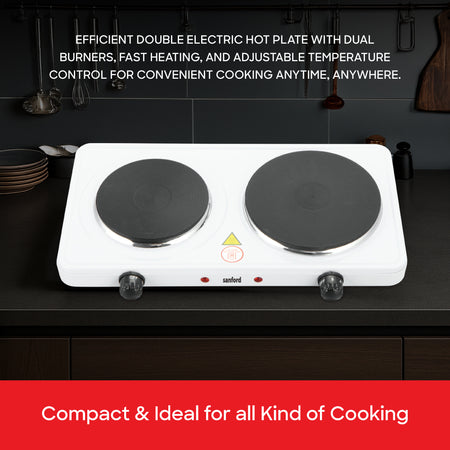 Sanford Double Electric Hot Plate 2500W with 5 Temperature Controls | SF5012HPT - buysanford