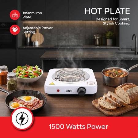 single spiral hot plate 1500W 5 temperature controls sanford 3