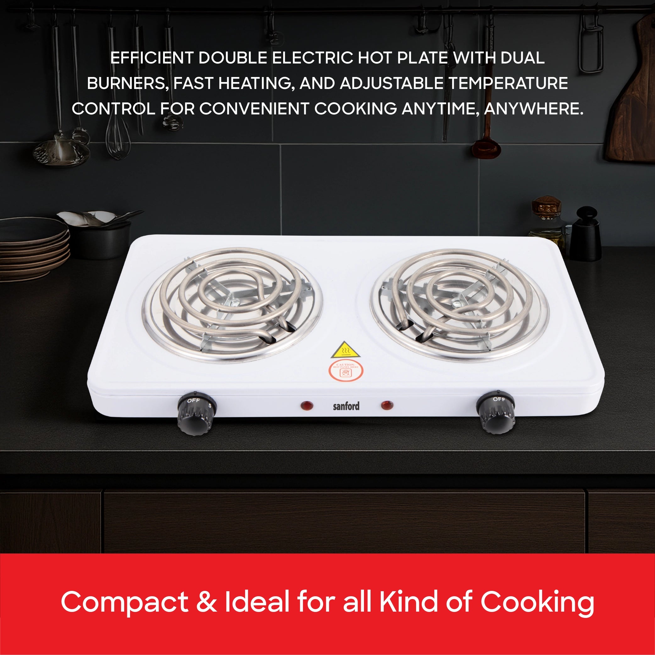 double spiral hot plate 2500W 5 temperature controls electric sanford 5