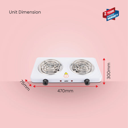 double spiral hot plate 2500W 5 temperature controls electric sanford 6