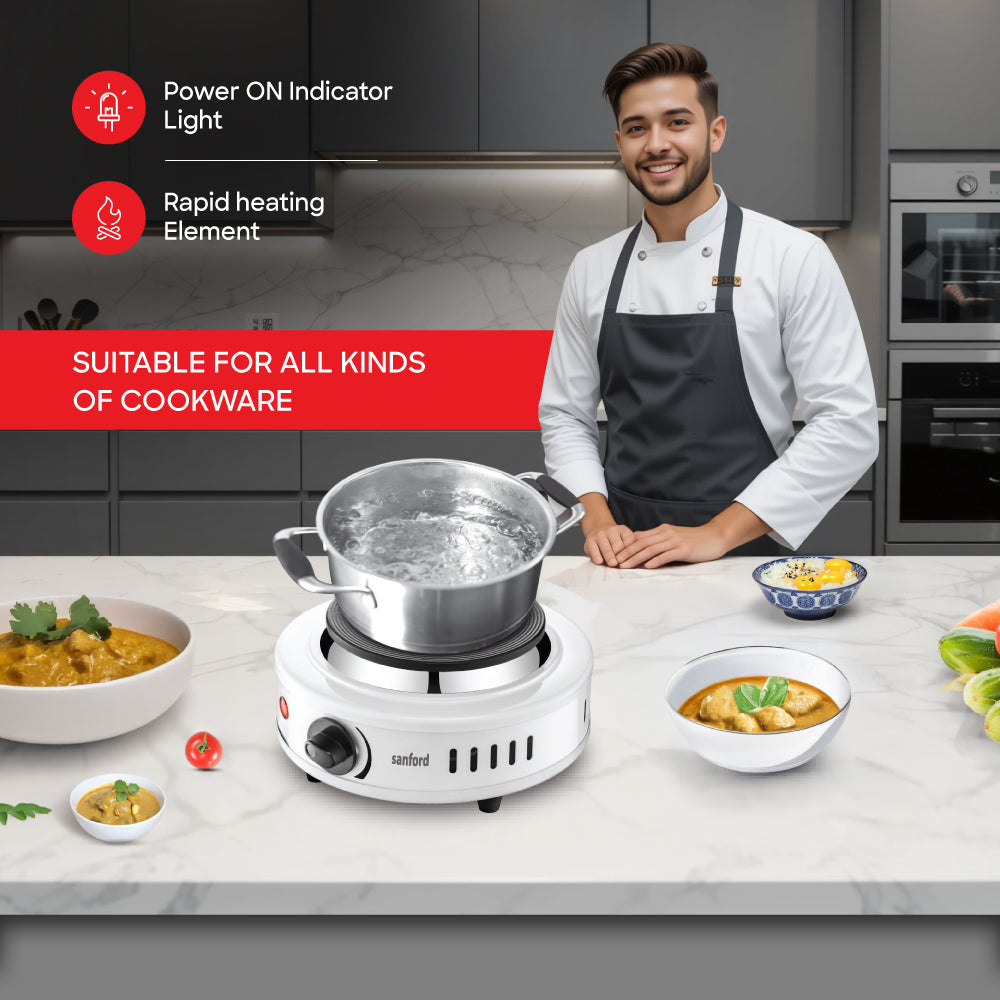 Sanford Single Hot Plate 500W with Adjustable Temperature Control | SF5016HPT - buysanford