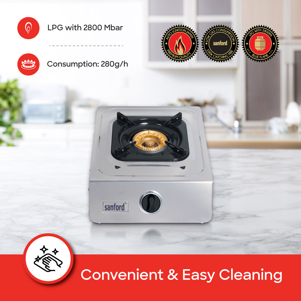 Sanford Single Burner Stainless Steel Gas Stove | SF5113GC - buysanford