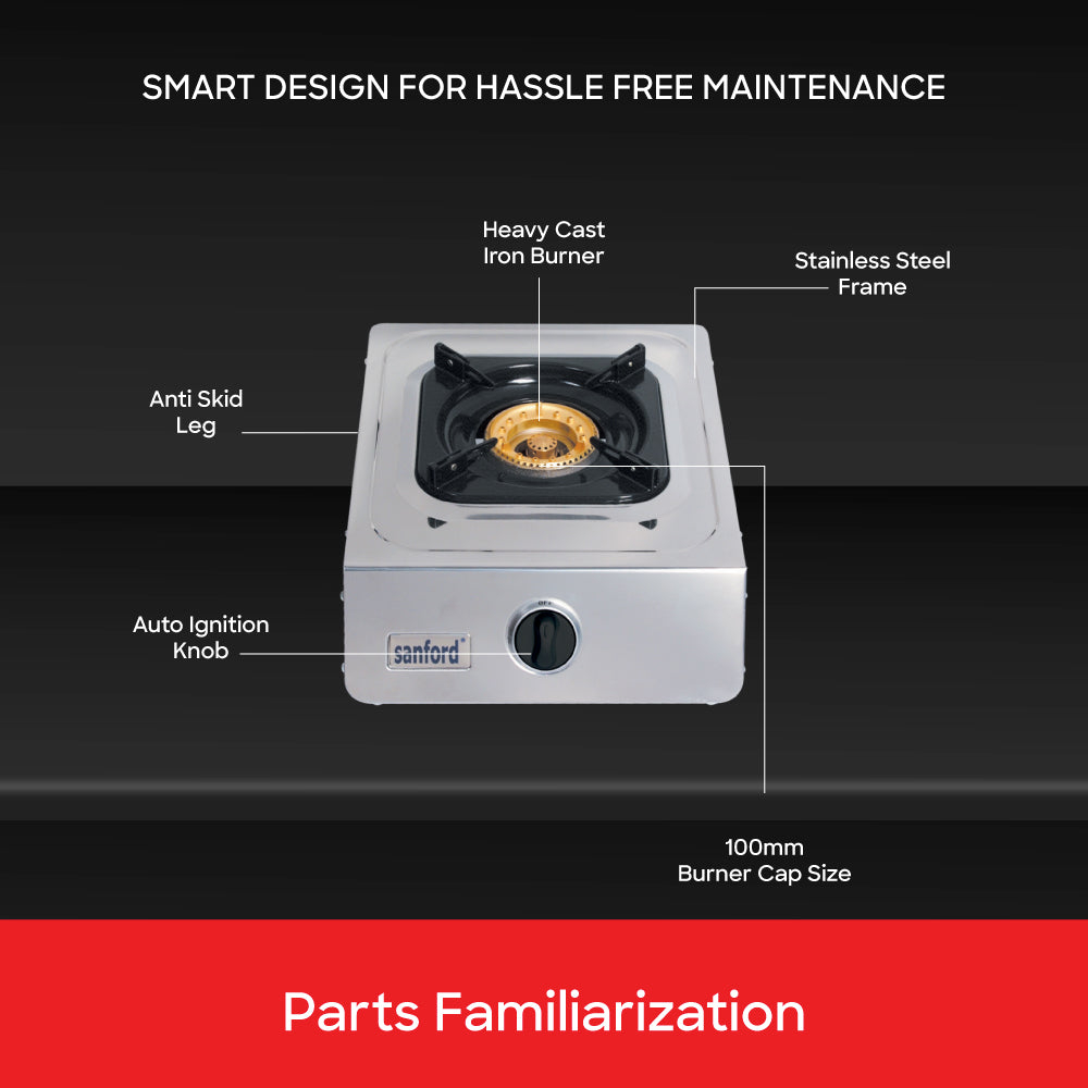 Sanford Single Burner Gas Stove with Stainless Steel Body | SF5113GC - buysanford
