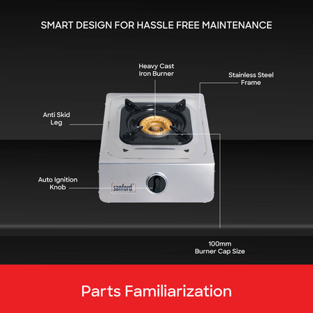 Sanford Single Burner Gas Stove with Stainless Steel Body | SF5113GC - buysanford