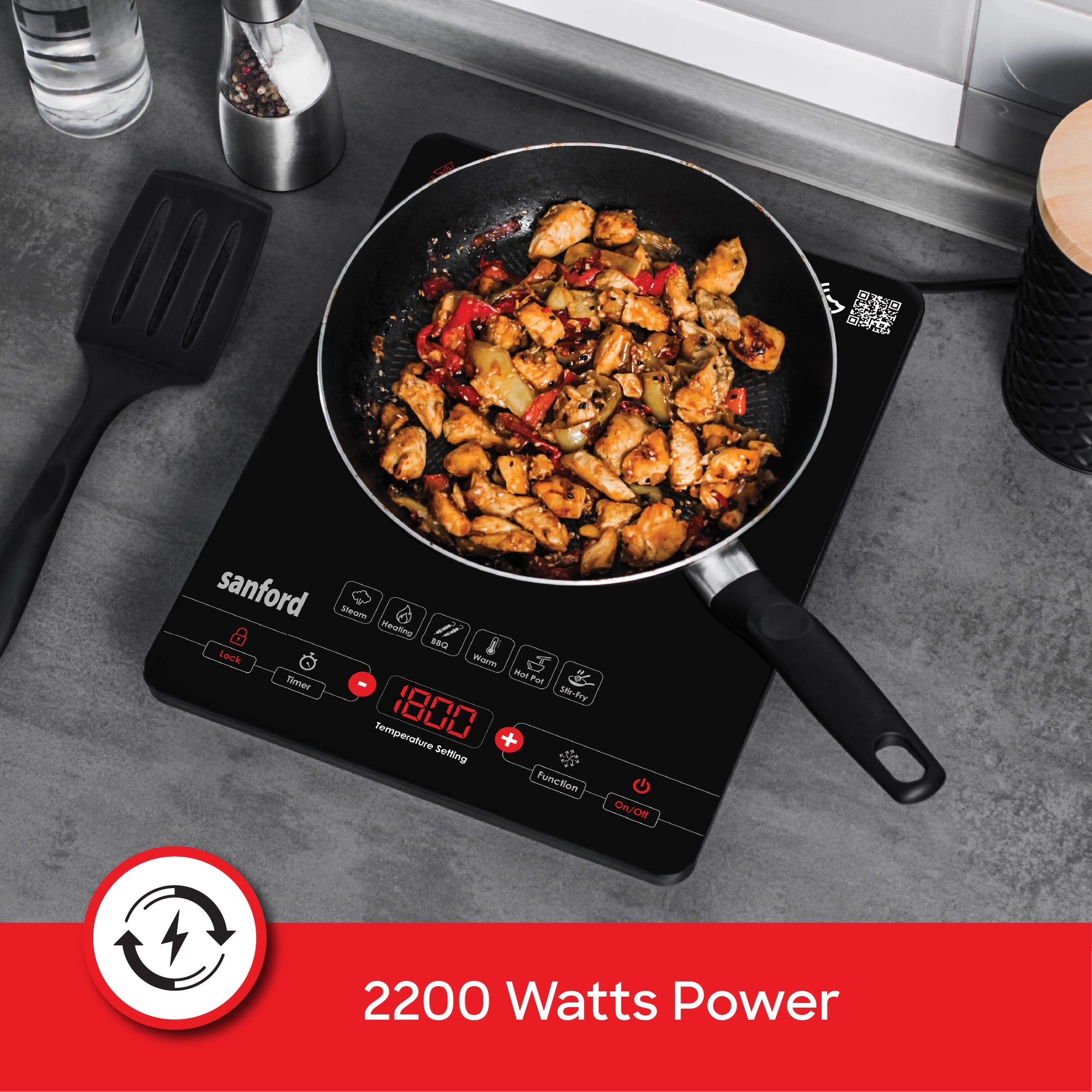 infrared cooker 2200W touch control 6 preset cooking modes sanford 5
