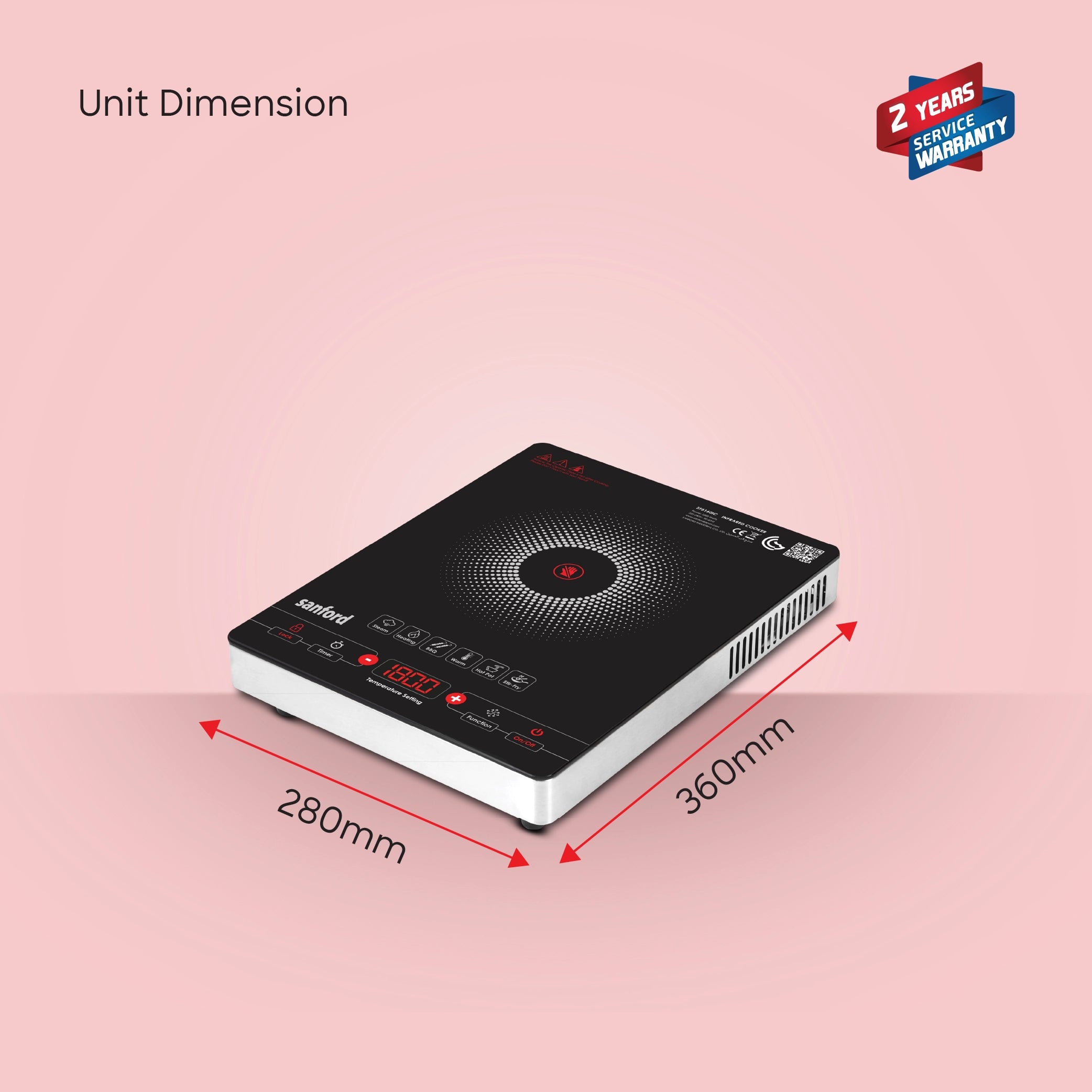 infrared cooker 2200W touch control 6 preset cooking modes sanford 6