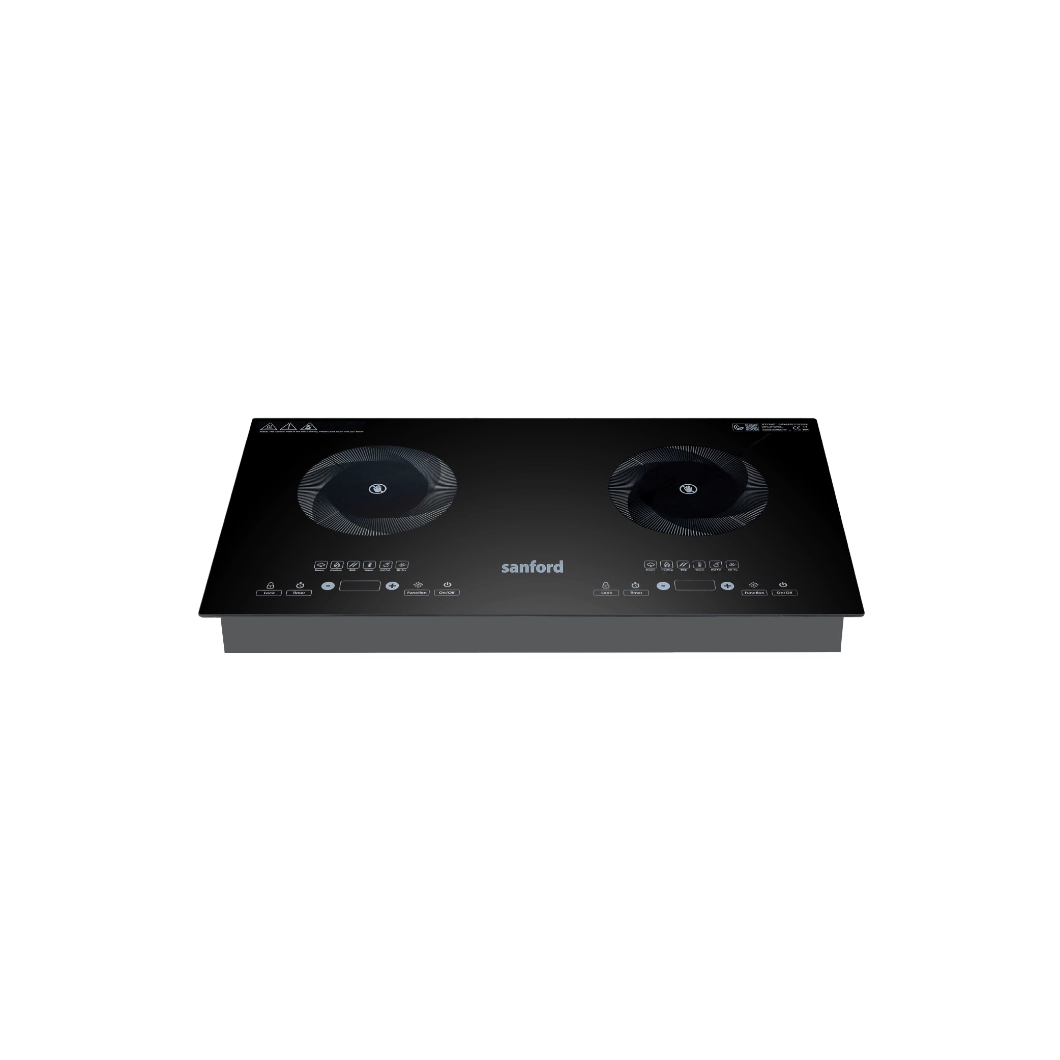 2 in 1 double burner infrared cooker 2800W bbq grill timer sanford 1