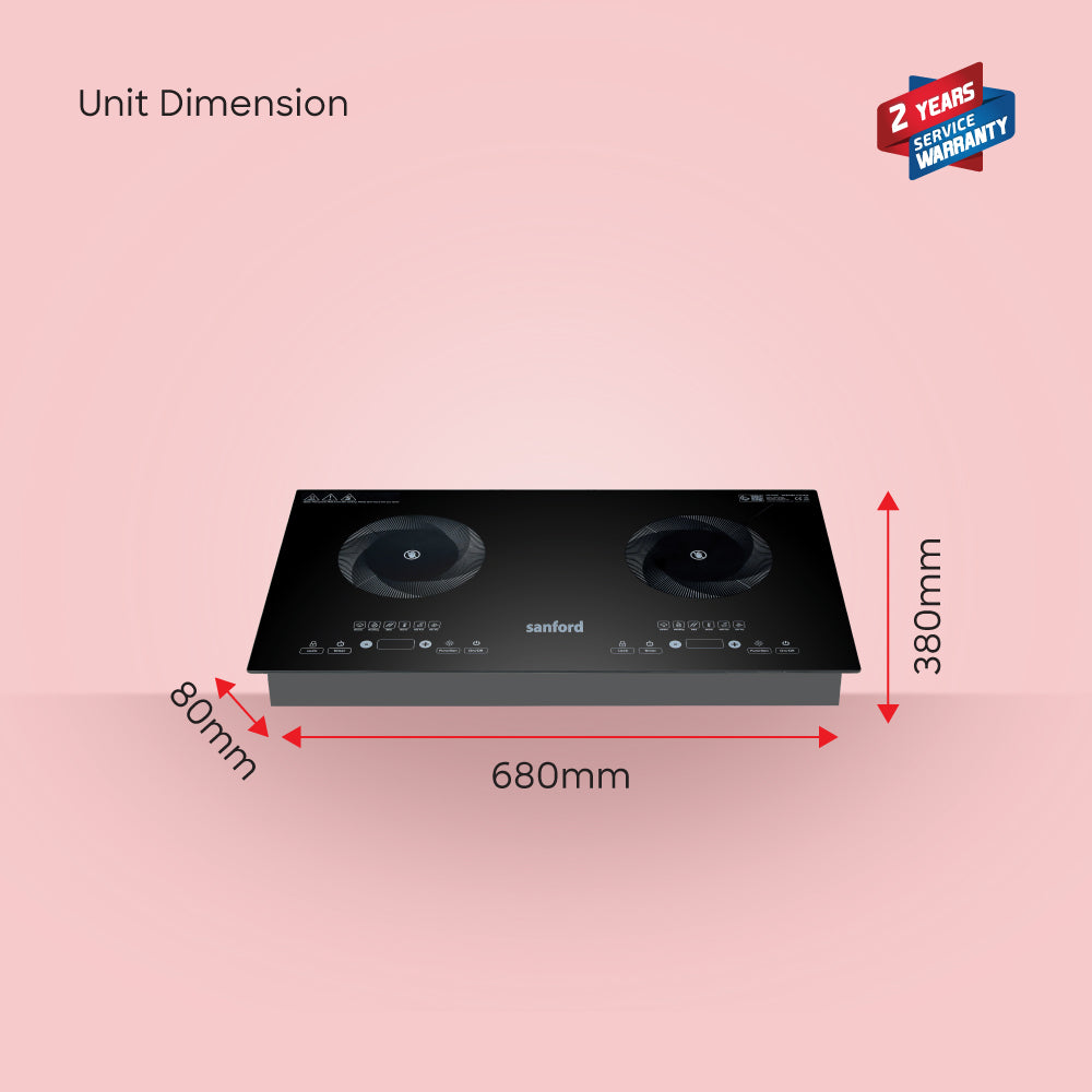 Sanford 2 in 1 Double Burner Infrared Cooker 2800W with BBQ Grill and Timer | SF5194IC - buysanford