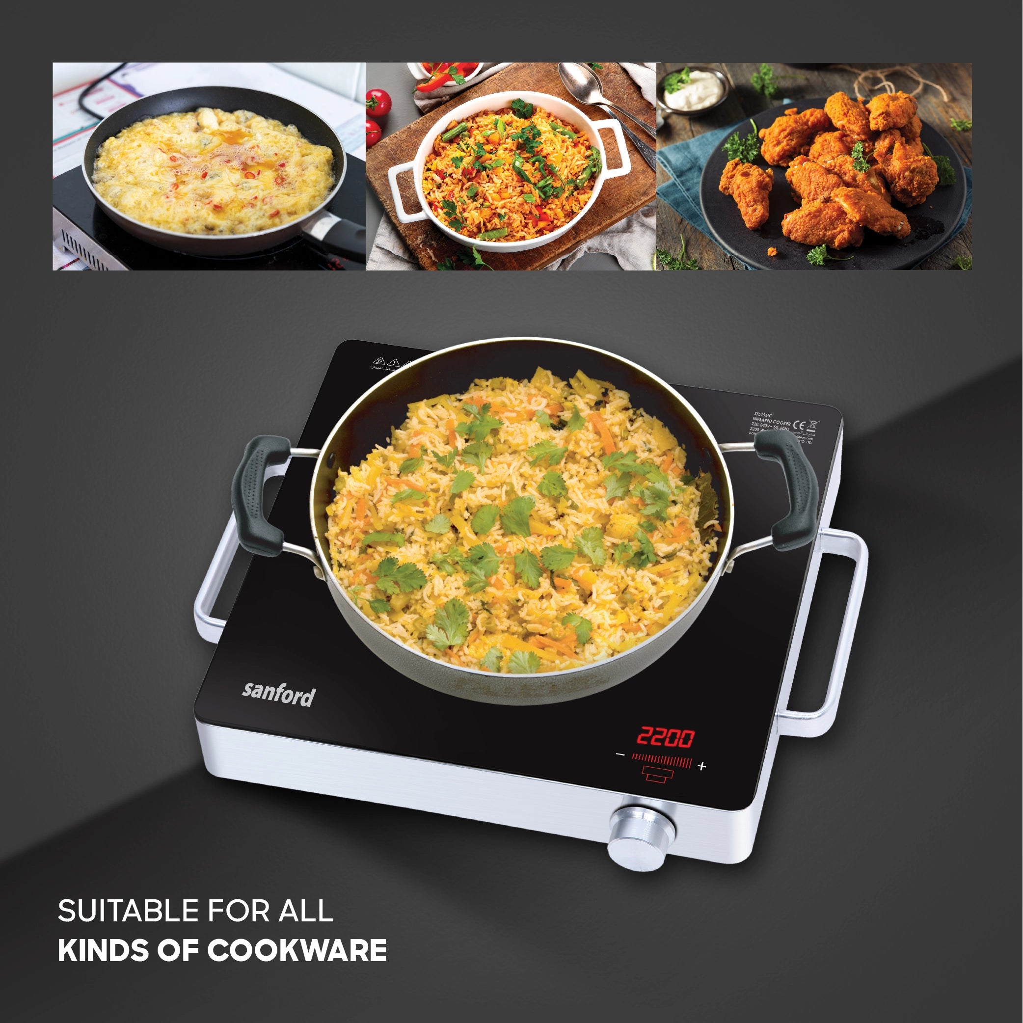 single burner infrared cooker 2200W timer function sanford 5