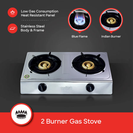 stainless steel gas stove 2 burner durable sanford 3
