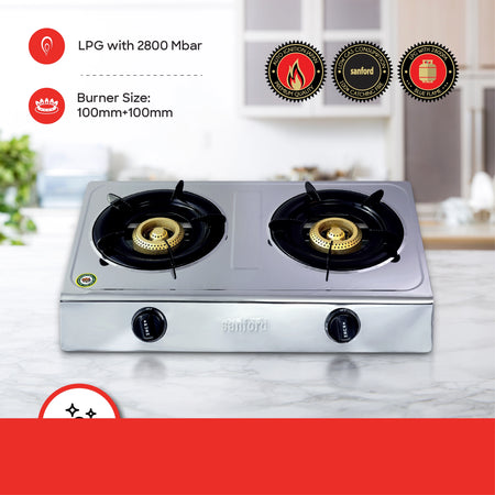 stainless steel gas stove 2 burner durable sanford 4