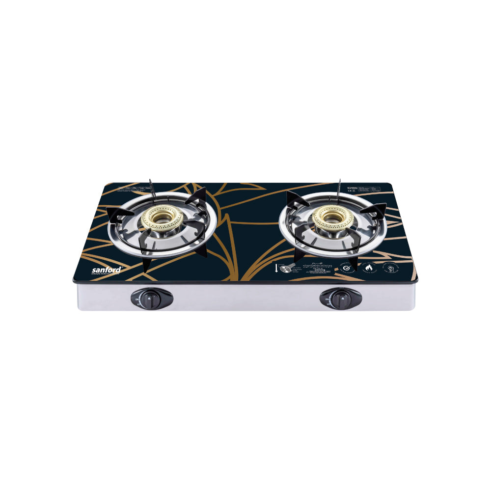 Sanford Double Burner Glass Gas Stove | SF5228GC-A - buysanford