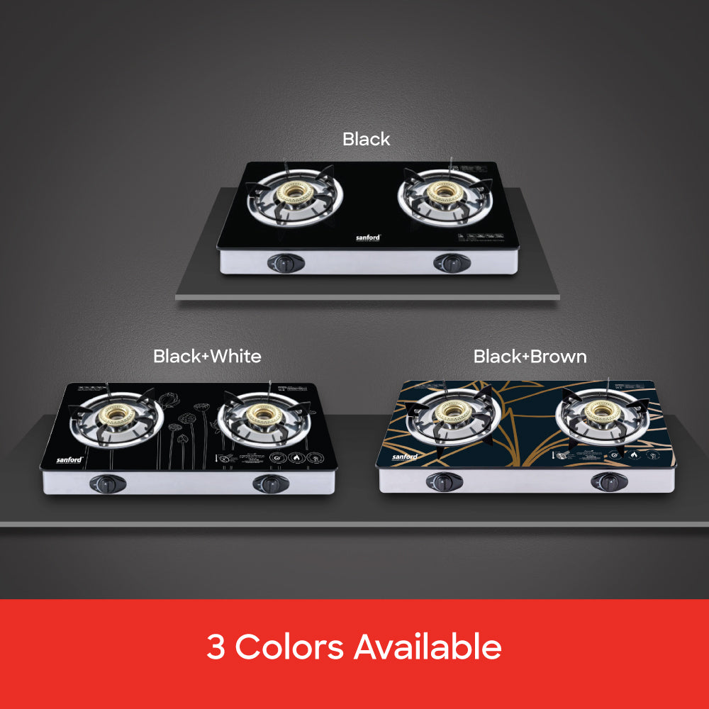 Sanford Double Burner Glass Gas Stove | SF5228GC-A - buysanford