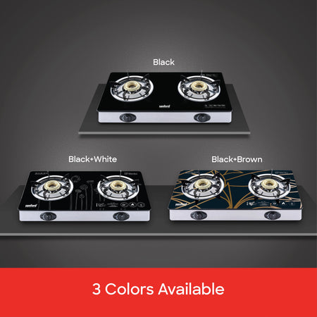 double burner glass gas stove 8mm durable sanford 5